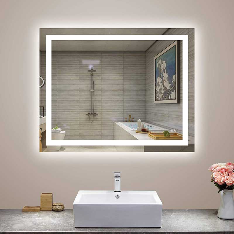 Liteharbor Lighting Frameless Smart Lighted Bathroom Mirror