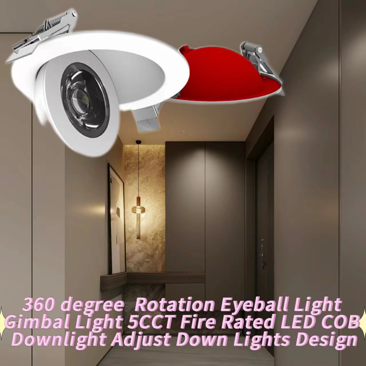 360 Degree Rotation LED Fire Rated Eyeball Gimbal Light