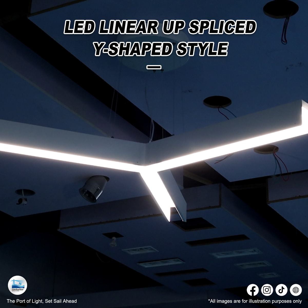 Easy Installation, Stylish Design – LED Linear Up Spliced Y-shaped Style