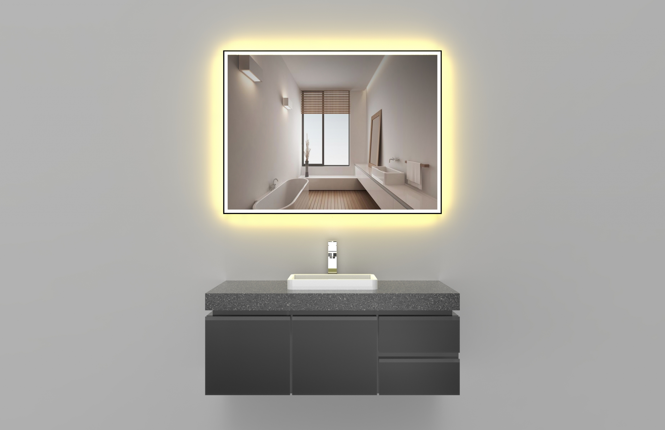 Halo Mirror With Inner Borderless: Simplicity and Elegance Combined